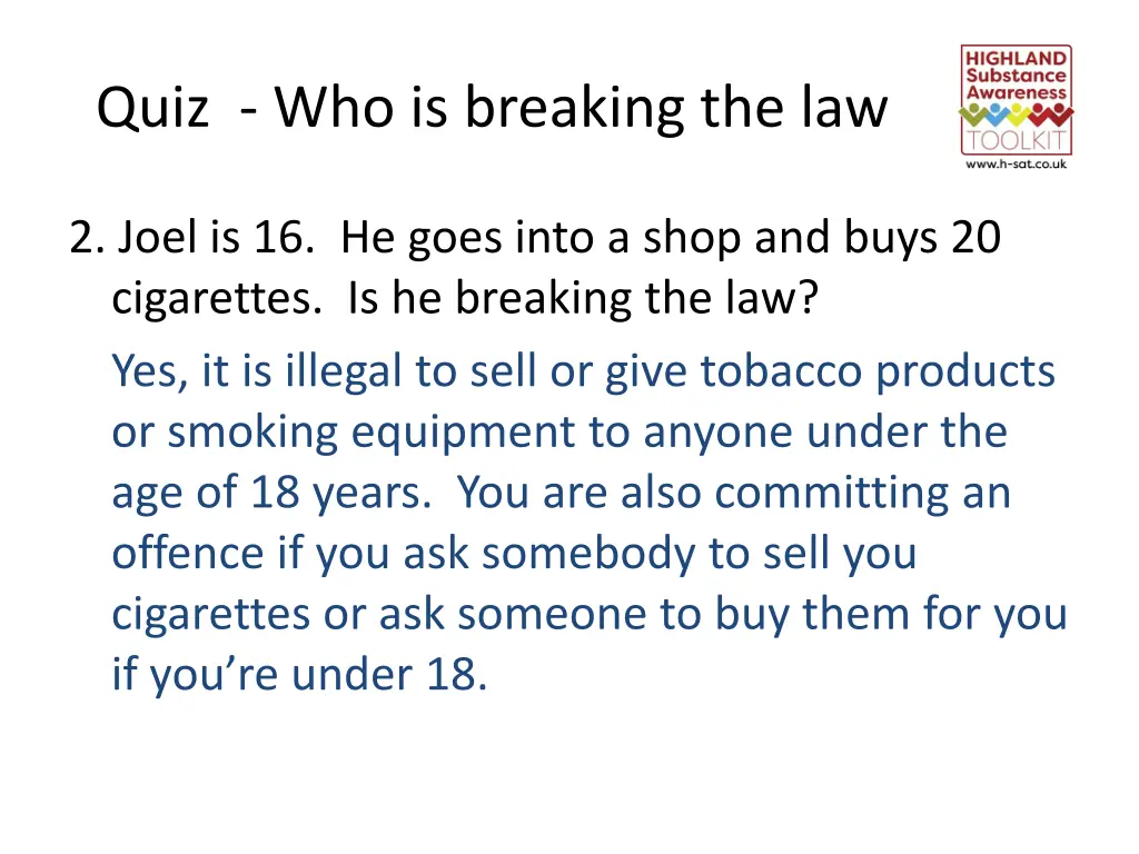 quiz who is breaking the law 1