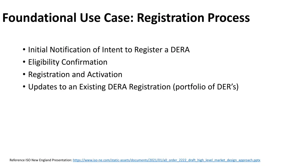 foundational use case registration process