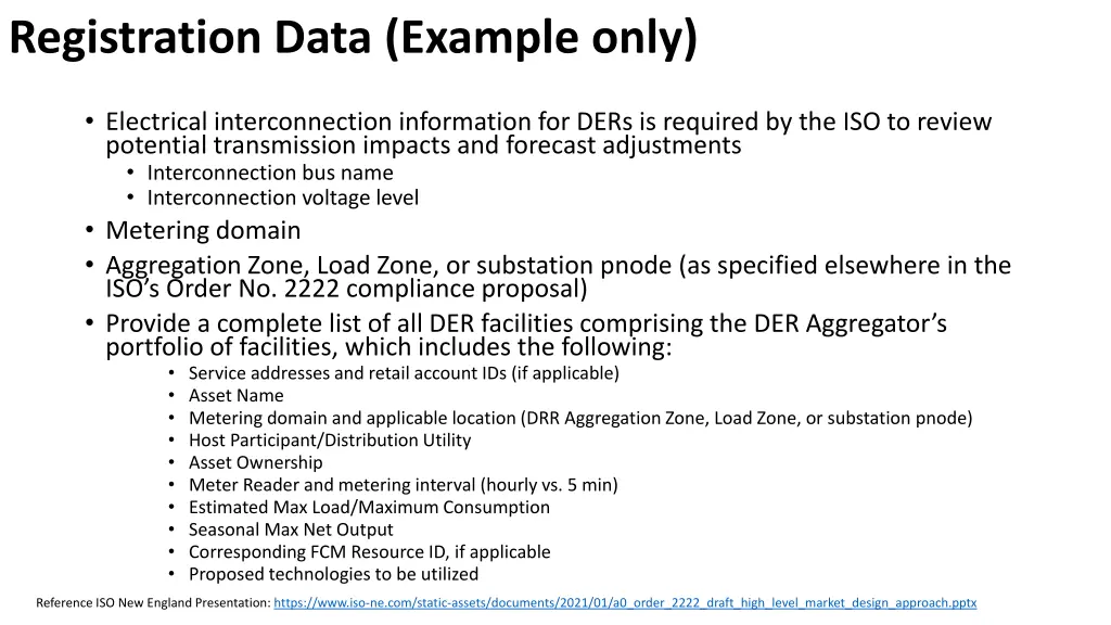 registration data example only