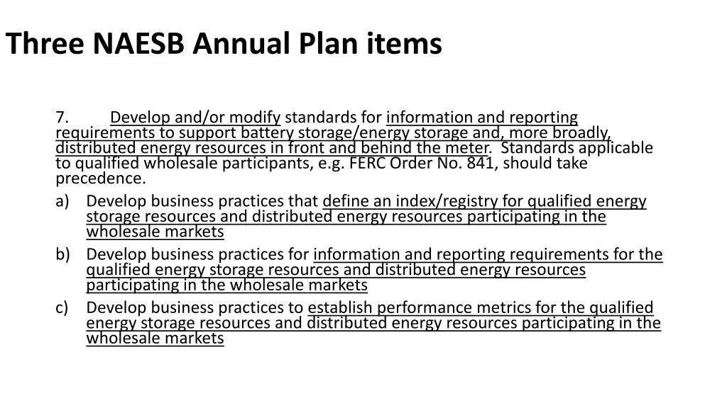 three naesb annual plan items