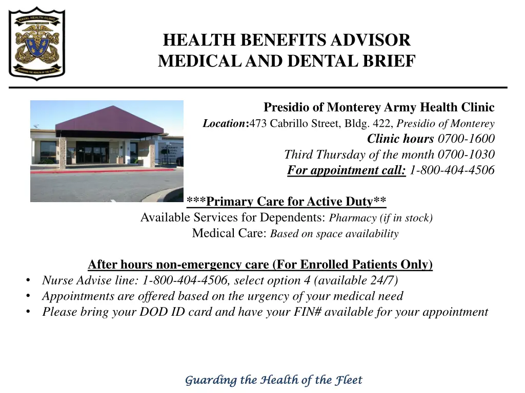 health benefits advisor medical and dental brief 4