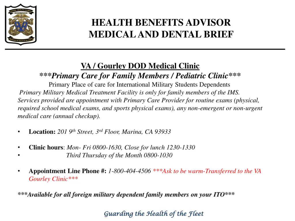 health benefits advisor medical and dental brief 5