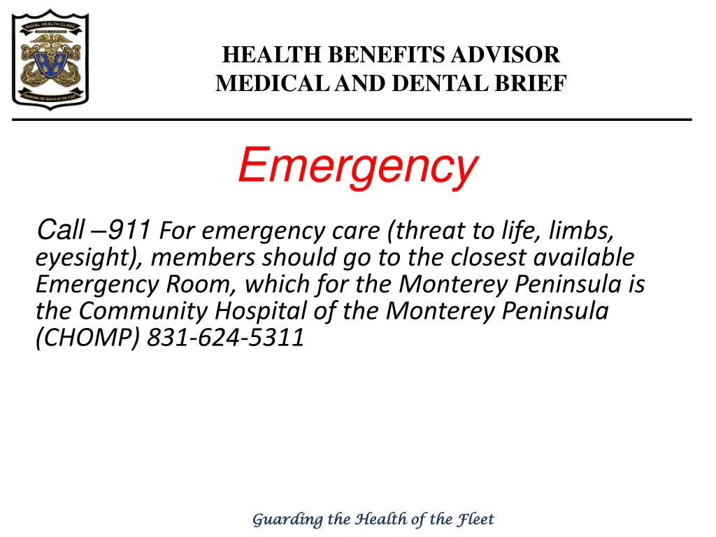 health benefits advisor medical and dental brief 8