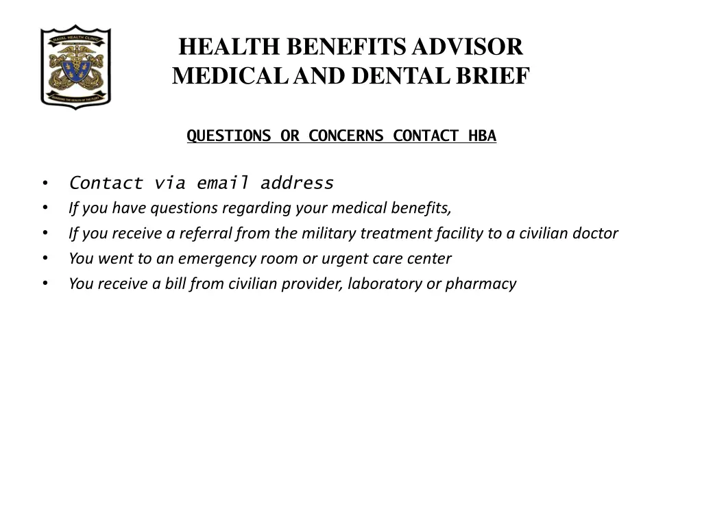 health benefits advisor medical and dental brief 9