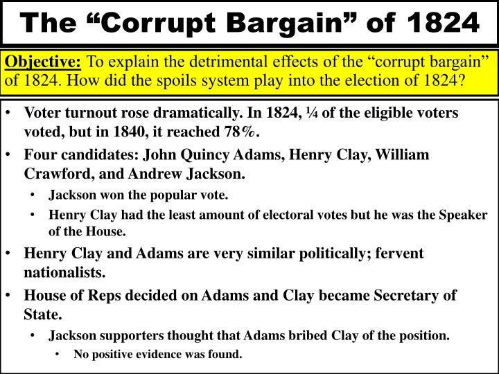 the corrupt bargain of 1824