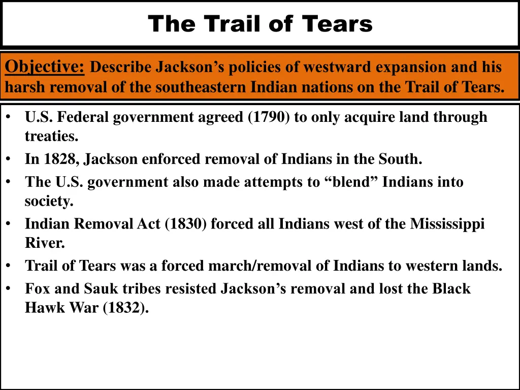 the trail of tears