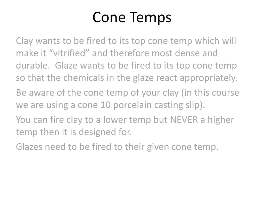 cone temps 1