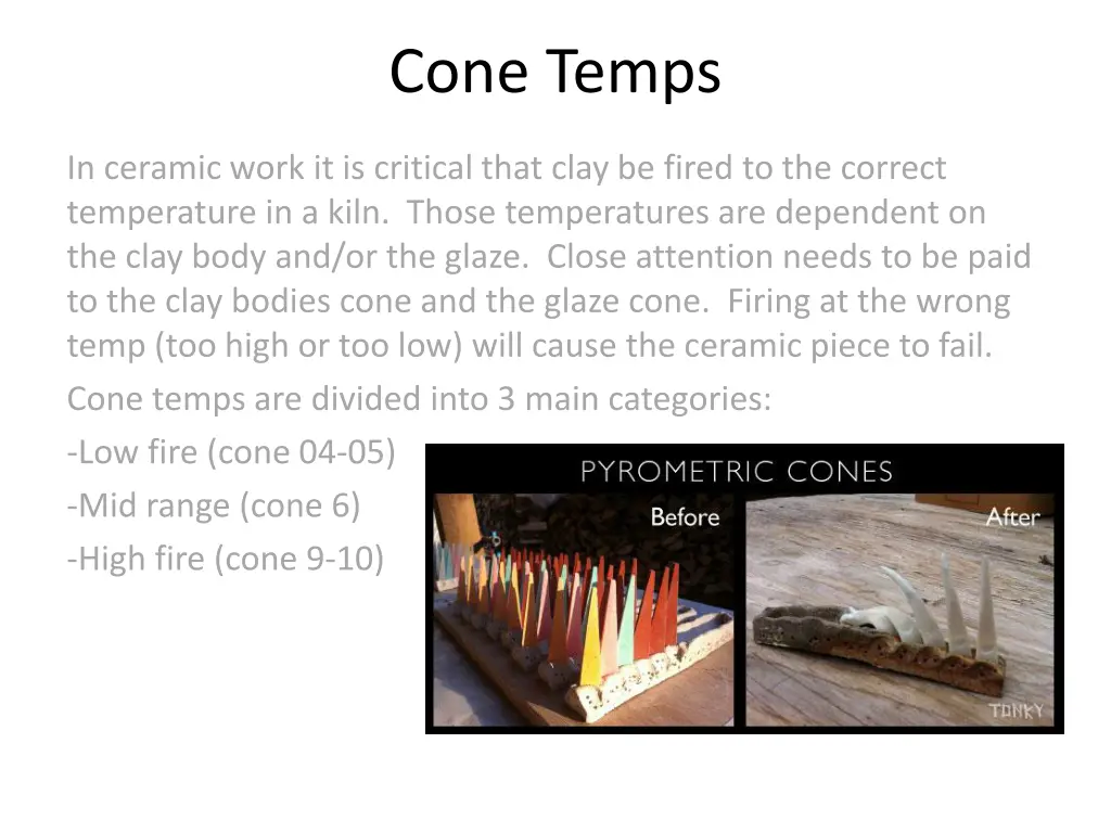 cone temps