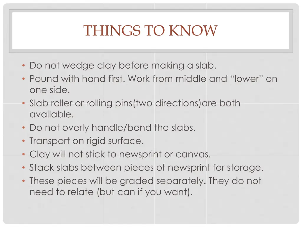 things to know