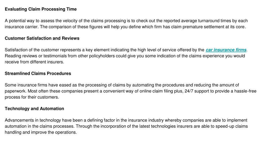 evaluating claim processing time