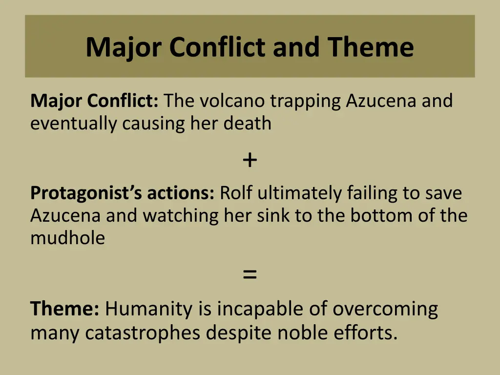 major conflict and theme