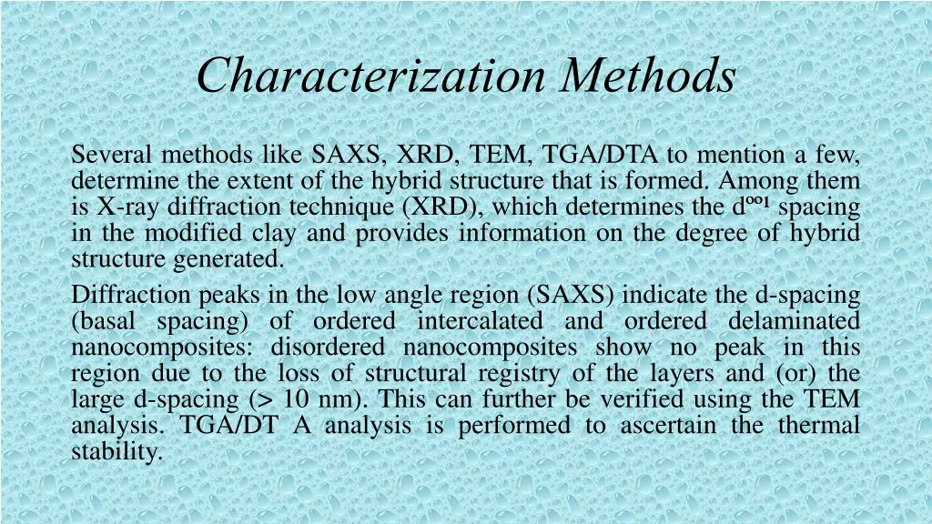 characterization methods