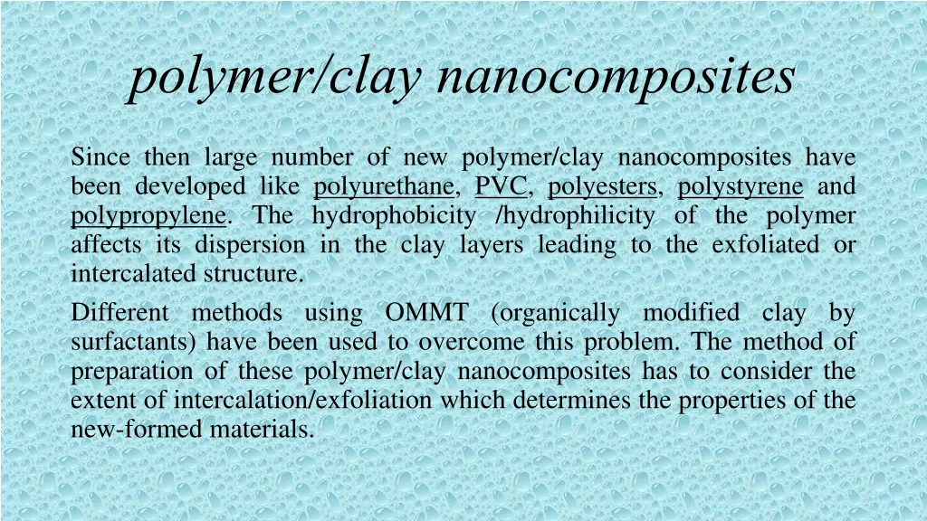 polymer clay nanocomposites 1