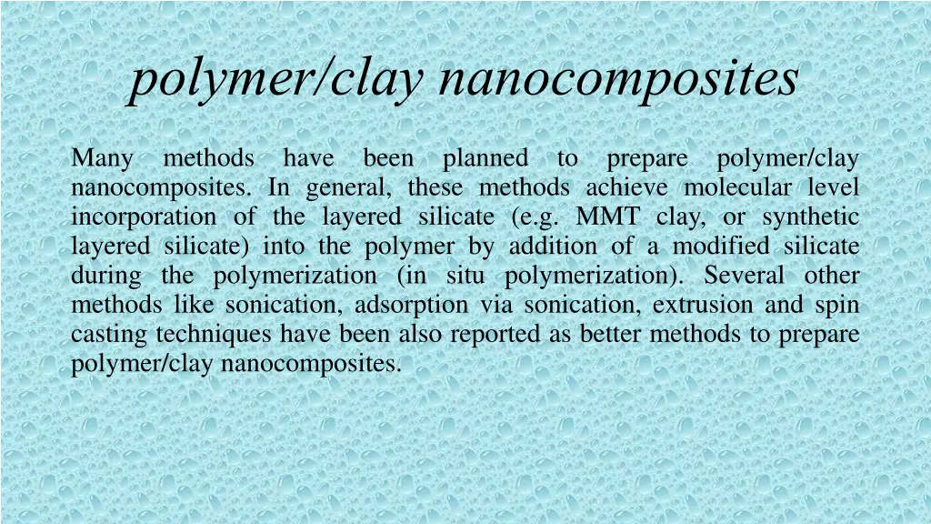 polymer clay nanocomposites 2