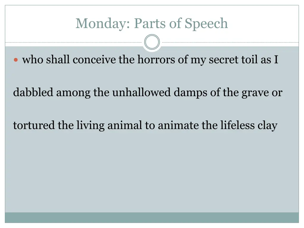 monday parts of speech