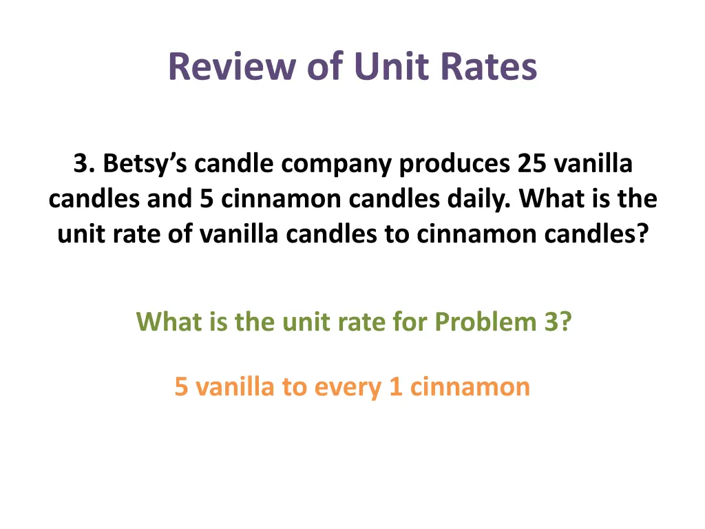 review of unit rates 10