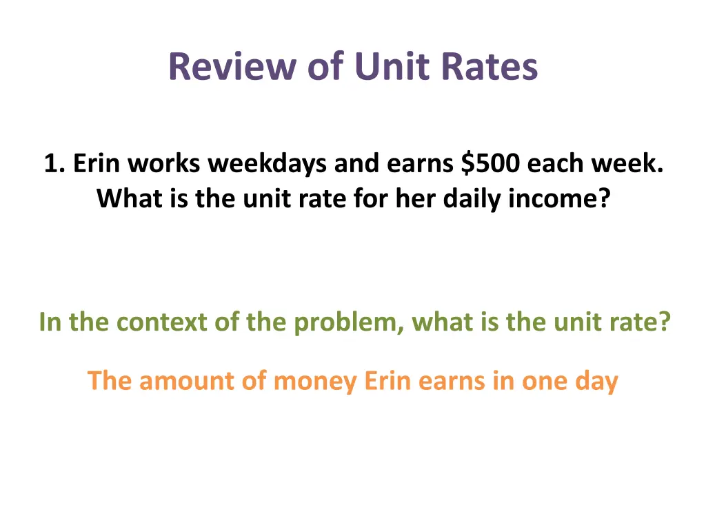 review of unit rates 4