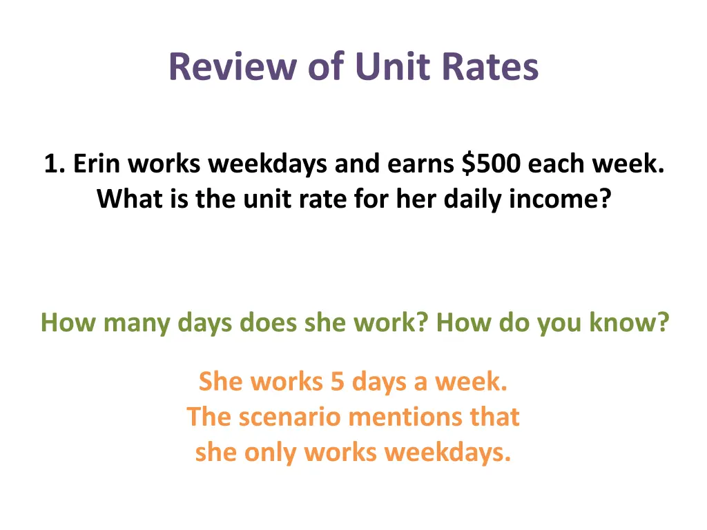 review of unit rates 6