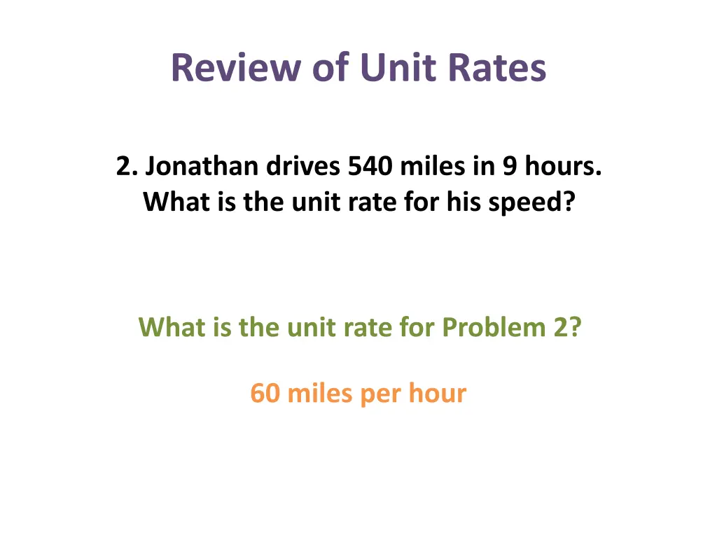 review of unit rates 8