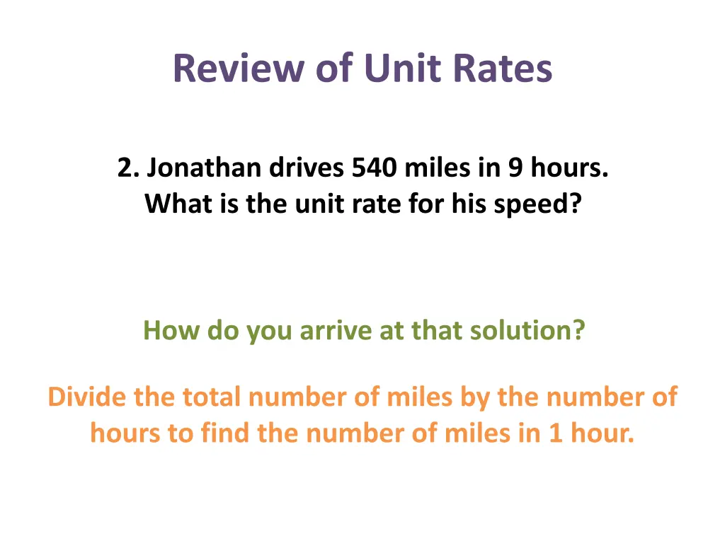 review of unit rates 9