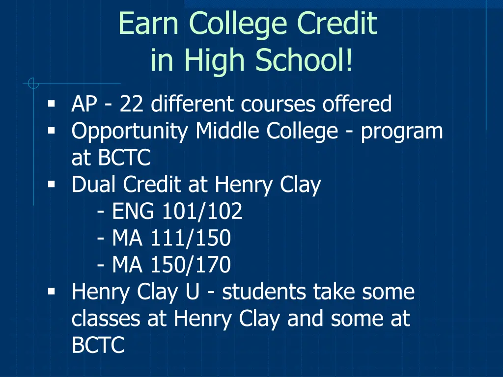 earn college credit in high school