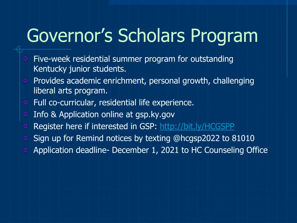 governor s scholars program