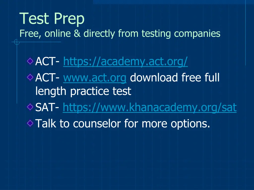 test prep free online directly from testing