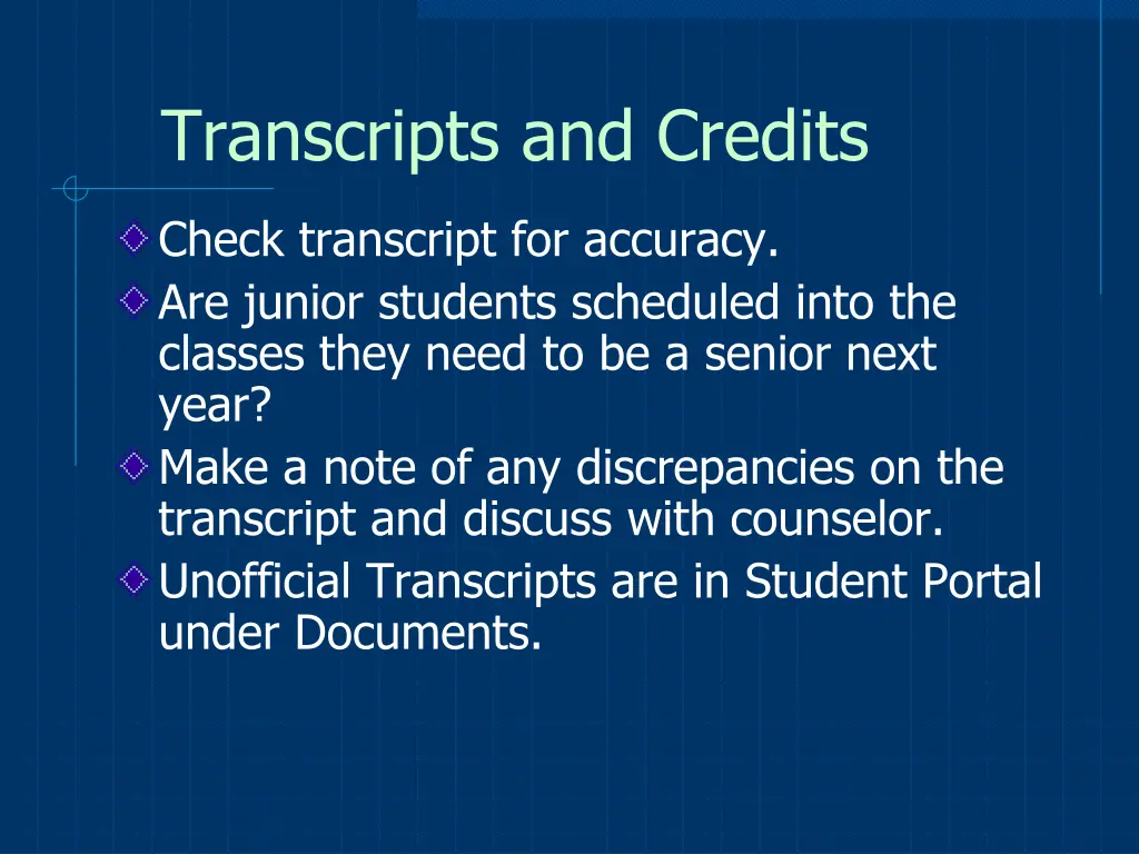 transcripts and credits