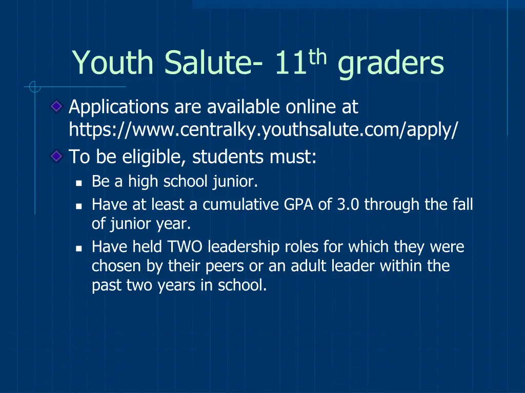 youth salute 11 th graders