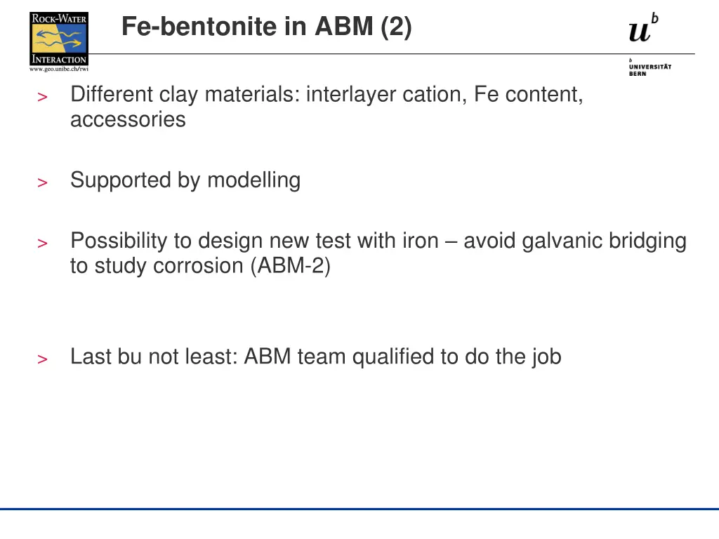 fe bentonite in abm 2