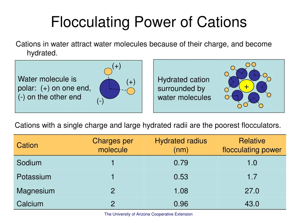 flocculating power of cations