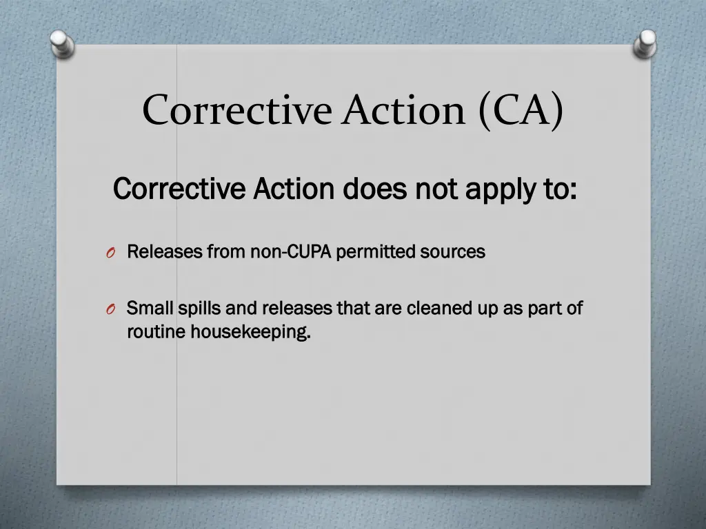 corrective action ca