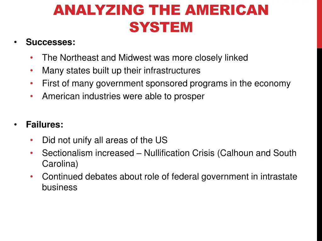 analyzing the american system successes