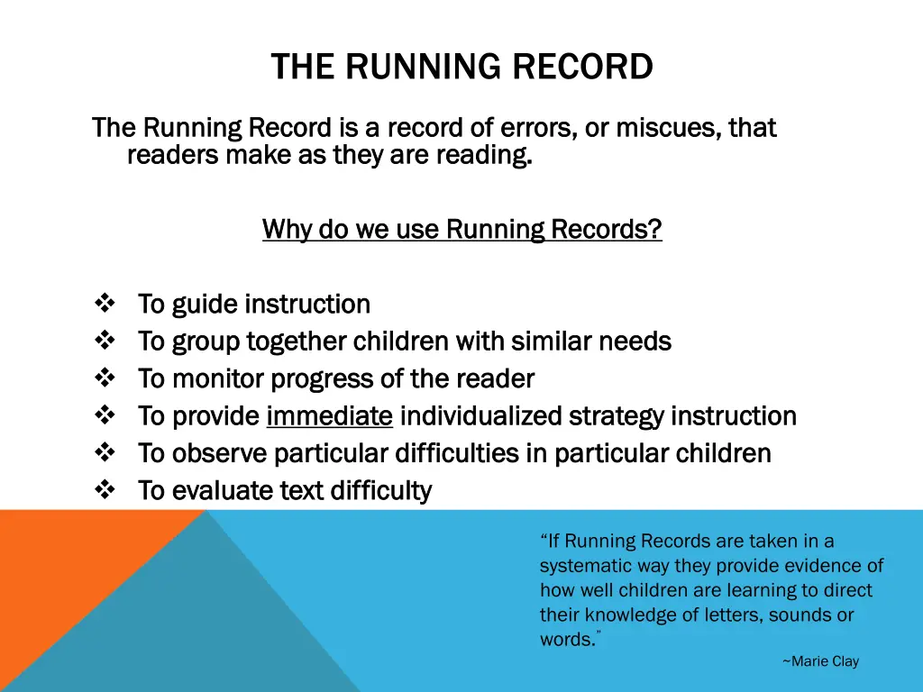 the running record