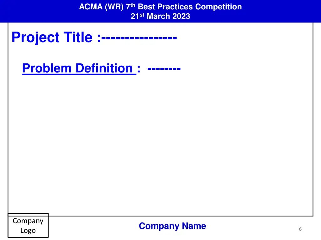 acma wr 7 th best practices competition