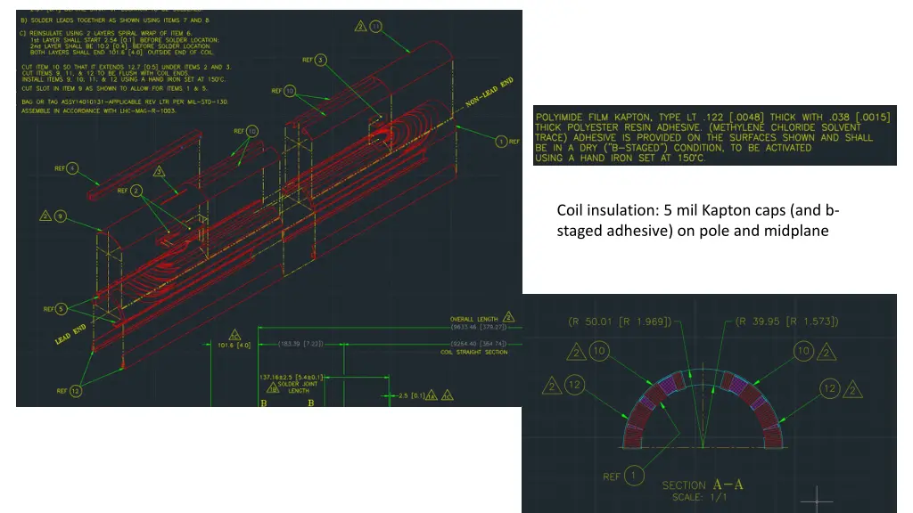 coil insulation 5 mil kapton caps and b staged