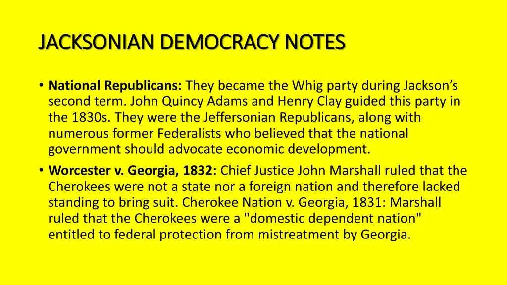 jacksonian democracy notes jacksonian democracy 2