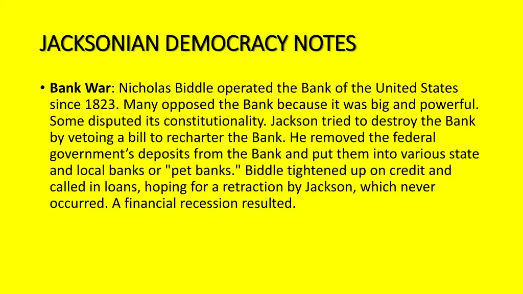 jacksonian democracy notes jacksonian democracy 4