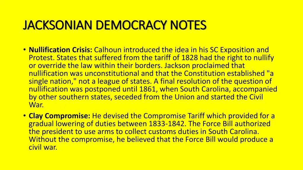 jacksonian democracy notes jacksonian democracy 5