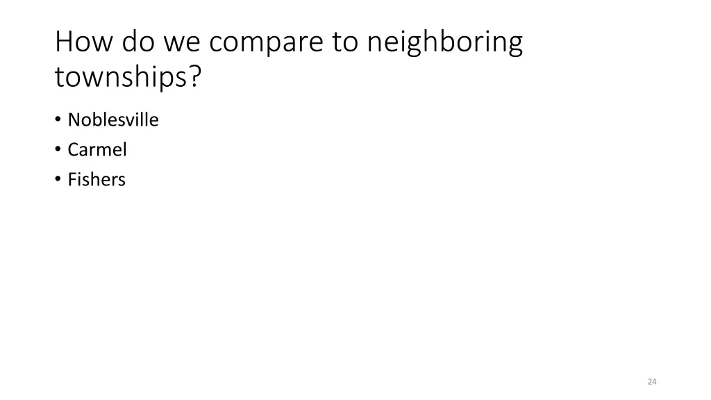 how do we compare to neighboring townships