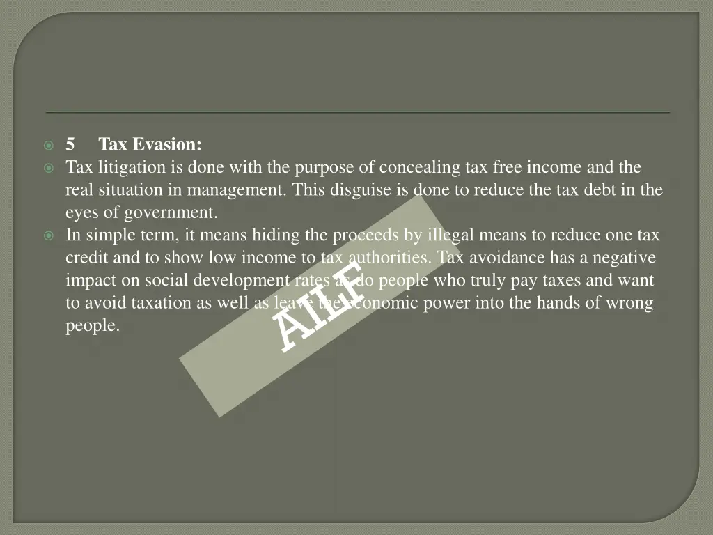 5 tax evasion tax litigation is done with