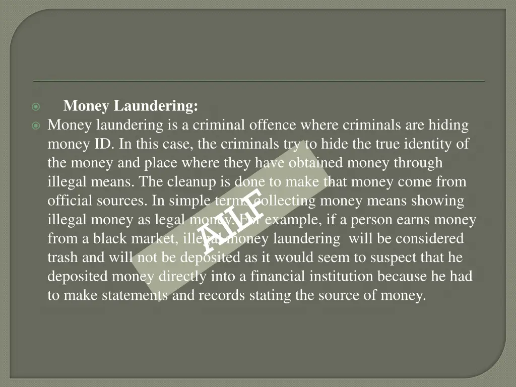 money laundering