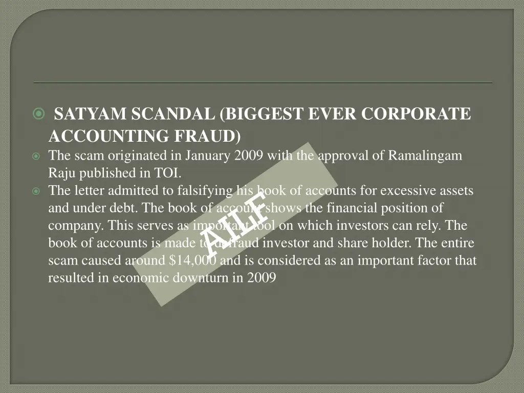 satyam scandal biggest ever corporate accounting