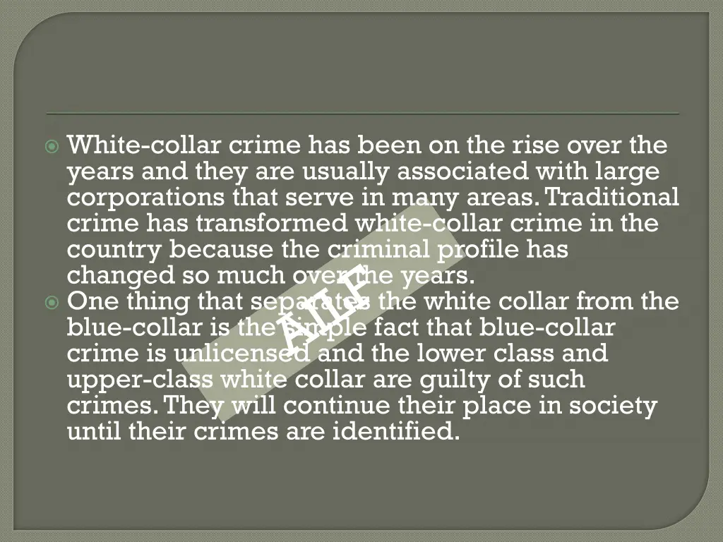 white collar crime has been on the rise over