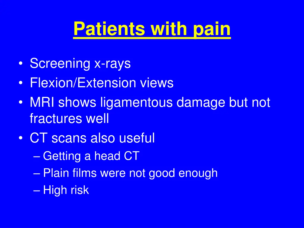 patients with pain