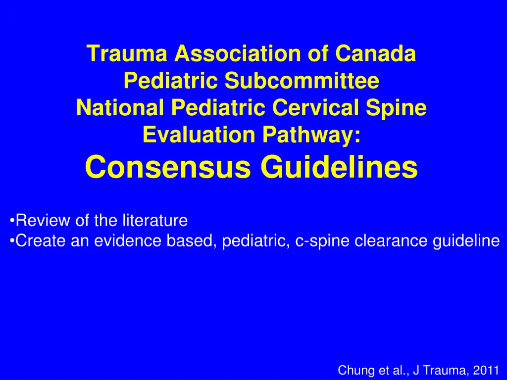 trauma association of canada pediatric