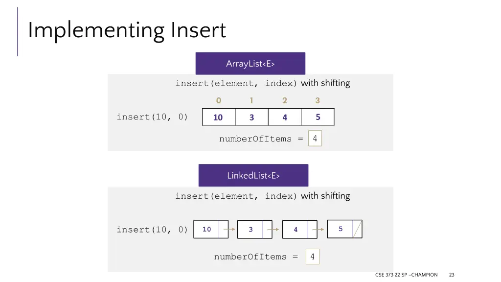 implementing insert