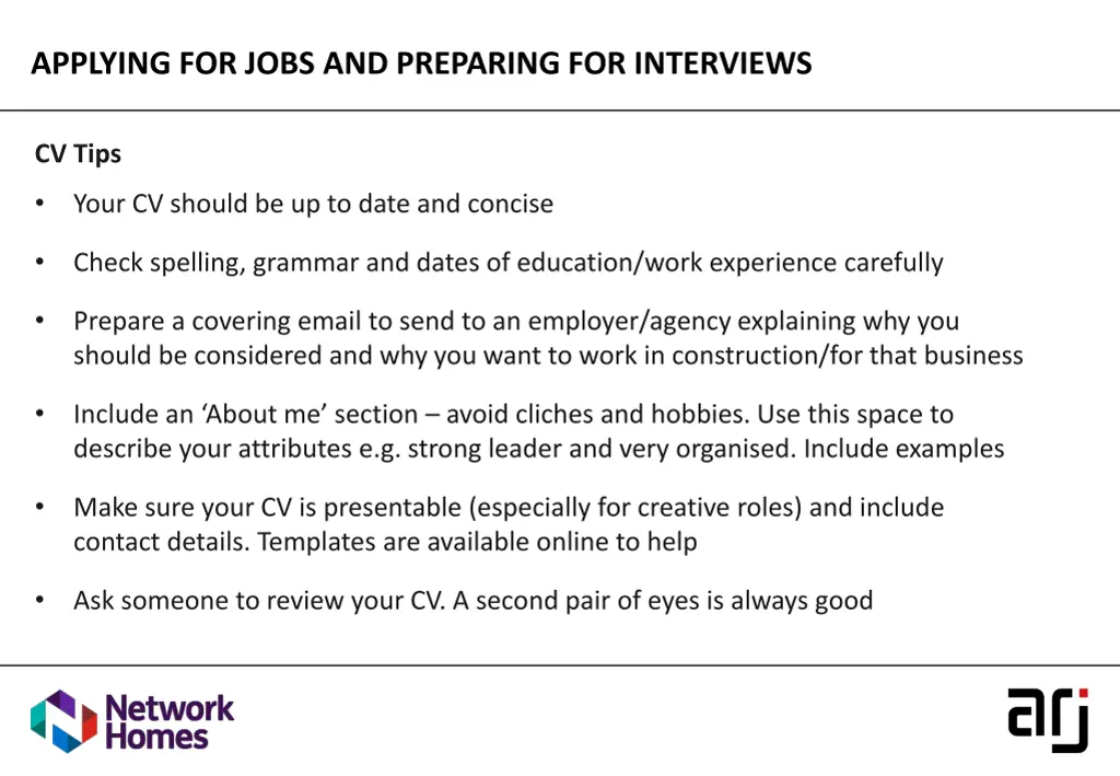 applying for jobs and preparing for interviews 1