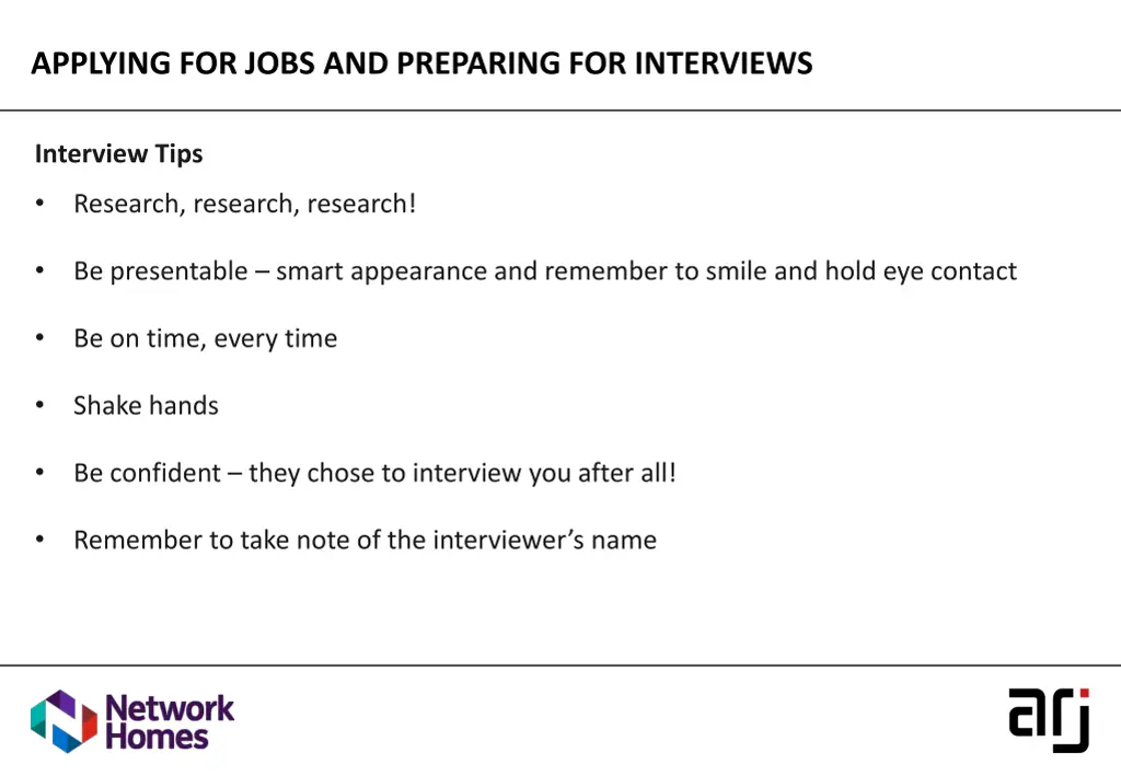 applying for jobs and preparing for interviews 2