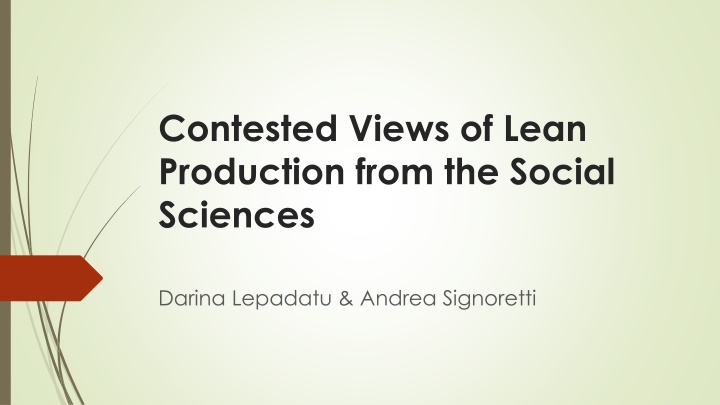 contested views of lean production from